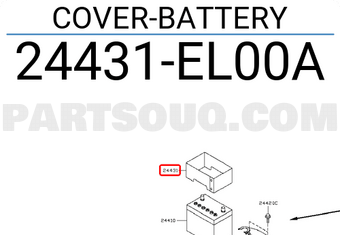 Nissan 24431EL00A COVER-BATTERY