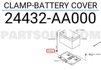Nissan 24432AA000 CLAMP-BATTERY COVER