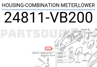 Nissan 24811VB200 HOUSING-COMBINATION METER,LOWER
