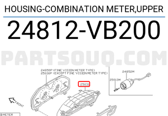 Nissan 24812VB200 HOUSING-COMBINATION METER,UPPER