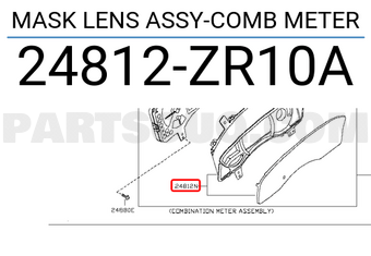 Nissan 24812ZR10A MASK LENS ASSY-COMB METER