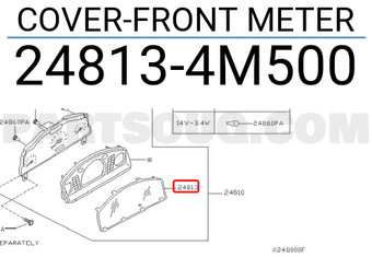 Nissan 248134M500 COVER-FRONT METER