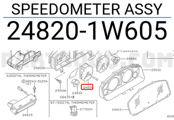 Nissan 248201W605 SPEEDOMETER ASSY