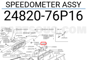 Nissan 2482076P16 SPEEDOMETER ASSY