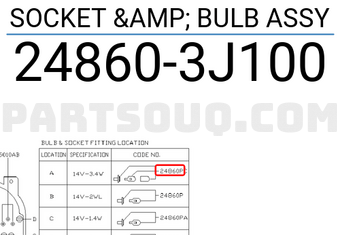 Nissan 248603J100 SOCKET & BULB ASSY