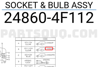 Nissan 248604F112 SOCKET & BULB ASSY