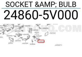 Nissan 248605V000 SOCKET & BULB