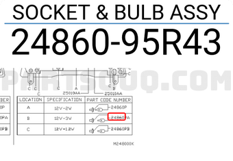 Nissan 2486095R43 SOCKET & BULB ASSY