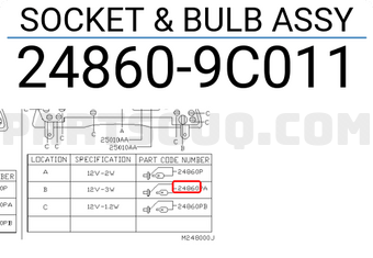 Nissan 248609C011 SOCKET & BULB ASSY