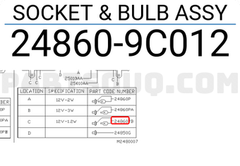 Nissan 248609C012 SOCKET & BULB ASSY