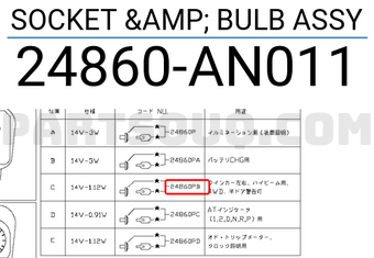Nissan 24860AN011 SOCKET & BULB ASSY