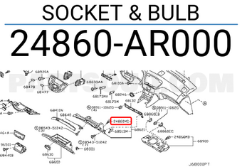 Nissan 24860AR000 SOCKET & BULB