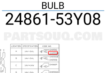 Nissan 2486153Y08 BULB