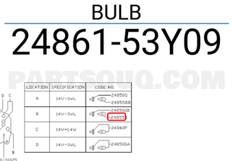 Nissan 2486153Y09 BULB