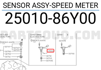 Nissan 2501086Y00 SENSOR ASSY-SPEED METER