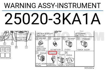 Nissan 250203KA1A WARNING ASSY-INSTRUMENT