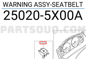 Nissan 250205X00A WARNING ASSY-SEATBELT