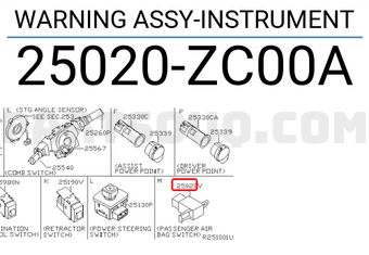 Nissan 25020ZC00A WARNING ASSY-INSTRUMENT