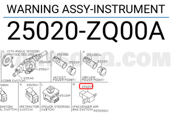 Nissan 25020ZQ00A WARNING ASSY-INSTRUMENT