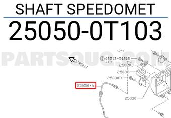Nissan 250500T103 SHAFT SPEEDOMET
