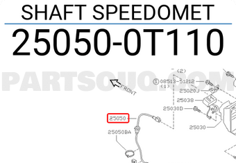 Nissan 250500T110 SHAFT SPEEDOMET