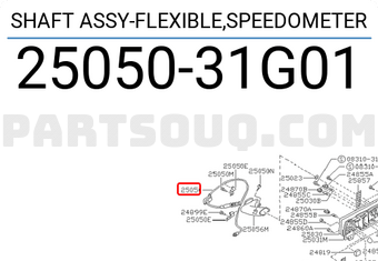 Nissan 2505031G01 SHAFT ASSY-FLEXIBLE,SPEEDOMETER