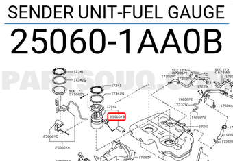Nissan 250601AA0B SENDER UNIT-FUEL GAUGE