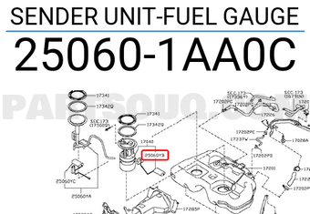 Nissan 250601AA0C SENDER UNIT-FUEL GAUGE