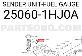 Nissan 250601HJ0A SENDER UNIT-FUEL GAUGE