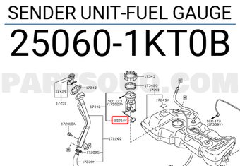 Nissan 250601KT0B SENDER UNIT-FUEL GAUGE