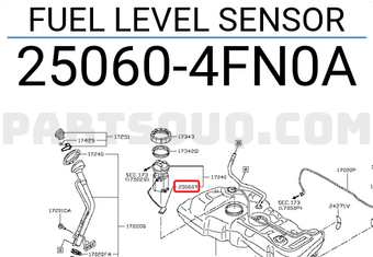 Nissan 250604FN0A FUEL LEVEL SENSOR