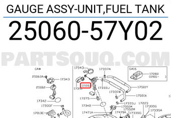 Nissan 2506057Y02 GAUGE ASSY-UNIT,FUEL TANK