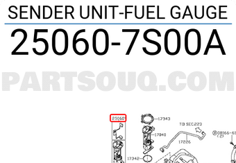 Nissan 250607S00A SENDER UNIT-FUEL GAUGE