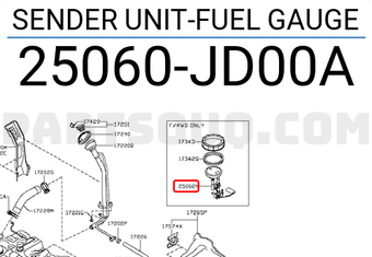 Nissan 25060JD00A SENDER UNIT-FUEL GAUGE