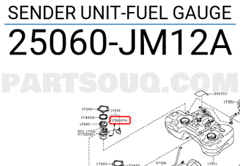 Nissan 25060JM12A SENDER UNIT-FUEL GAUGE
