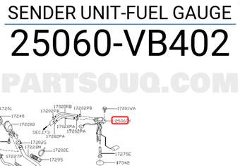 Nissan 25060VB402 SENDER UNIT-FUEL GAUGE