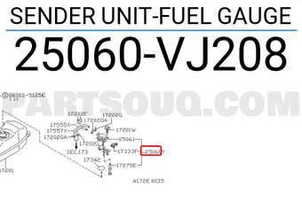 Nissan 25060VJ208 SENDER UNIT-FUEL GAUGE