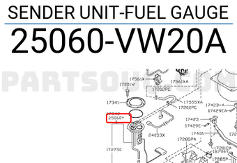 Nissan 25060VW20A SENDER UNIT-FUEL GAUGE