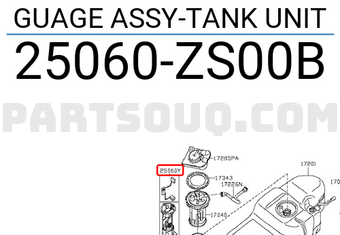 Nissan 25060ZS00B GUAGE ASSY-TANK UNIT