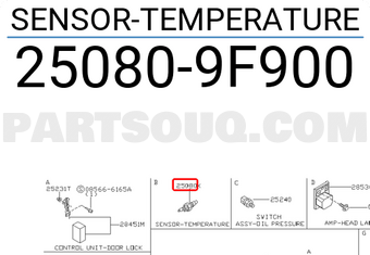 Nissan 250809F900 SENSOR-TEMPERATURE