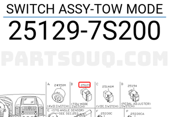 Nissan 251297S200 SWITCH ASSY-TOW MODE