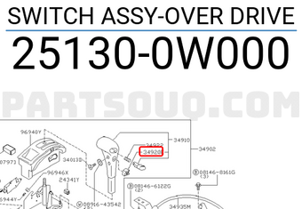 Nissan 251300W000 SWITCH ASSY-OVER DRIVE