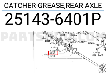 Nissan 251436401P CATCHER-GREASE,REAR AXLE