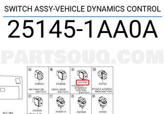 Nissan 251451AA0A SWITCH ASSY-VEHICLE DYNAMICS CONTROL