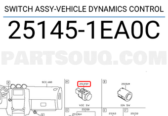 Nissan 251451EA0C SWITCH ASSY-VEHICLE DYNAMICS CONTROL