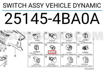 Nissan 251454BA0A SWITCH ASSY VEHICLE DYNAMIC