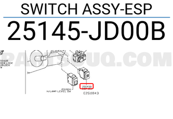 Nissan 25145JD00B SWITCH ASSY-ESP