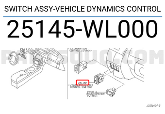 Nissan 25145WL000 SWITCH ASSY-VEHICLE DYNAMICS CONTROL