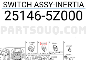 Nissan 251465Z000 SWITCH ASSY-INERTIA