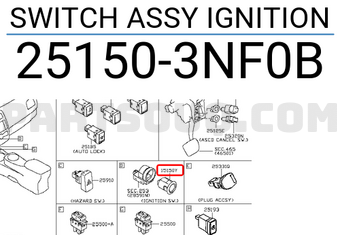 Nissan 251503NF0B SWITCH ASSY IGNITION